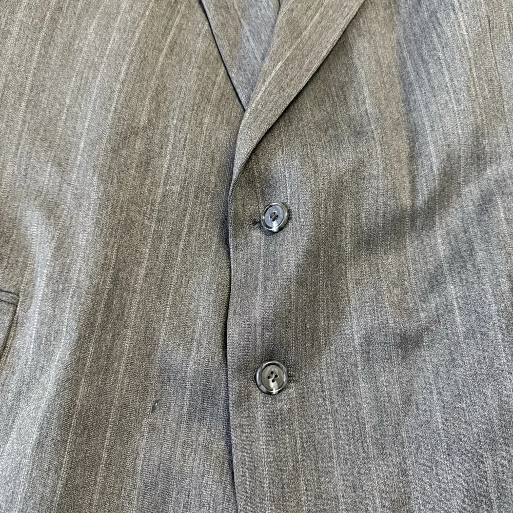 Petrocelli 54R Navy Blue Two Button 100% Wool Blazer Jacket Sport Coat Pinstripe